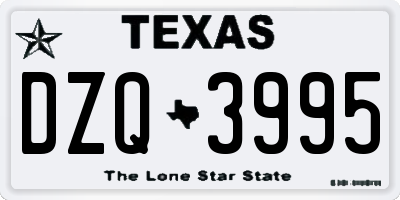 TX license plate DZQ3995