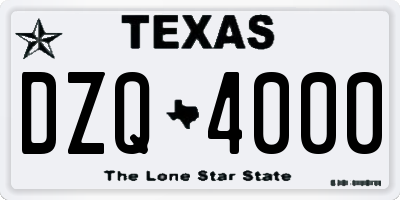 TX license plate DZQ4000