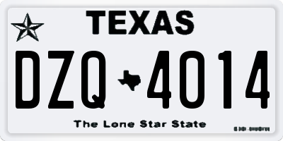 TX license plate DZQ4014