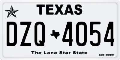 TX license plate DZQ4054