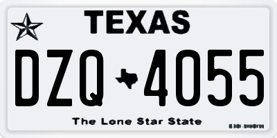 TX license plate DZQ4055