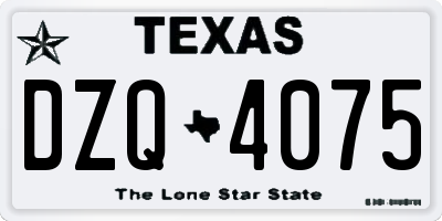 TX license plate DZQ4075