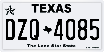TX license plate DZQ4085