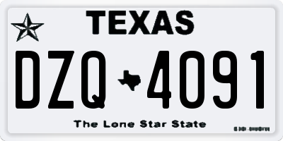 TX license plate DZQ4091