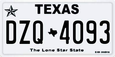 TX license plate DZQ4093