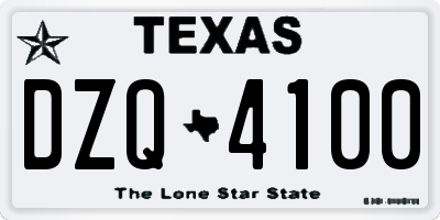 TX license plate DZQ4100