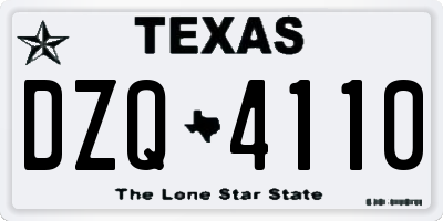 TX license plate DZQ4110