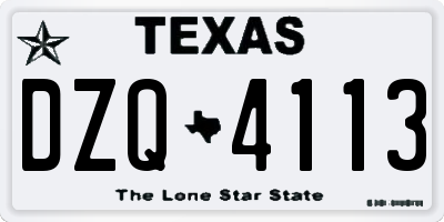 TX license plate DZQ4113