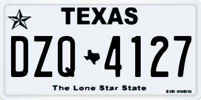 TX license plate DZQ4127