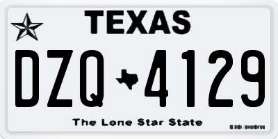 TX license plate DZQ4129