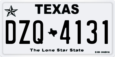TX license plate DZQ4131