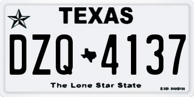 TX license plate DZQ4137