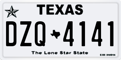 TX license plate DZQ4141