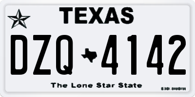 TX license plate DZQ4142