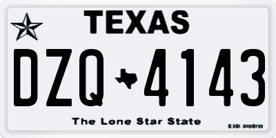TX license plate DZQ4143