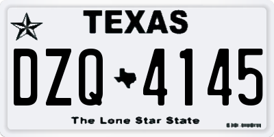 TX license plate DZQ4145