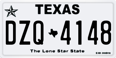 TX license plate DZQ4148