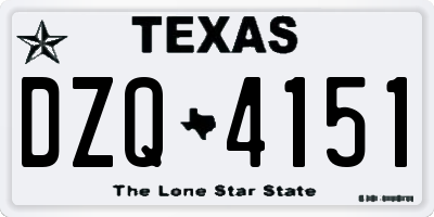 TX license plate DZQ4151