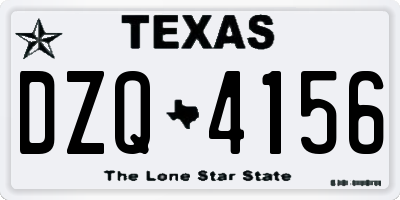 TX license plate DZQ4156