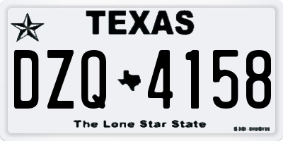 TX license plate DZQ4158