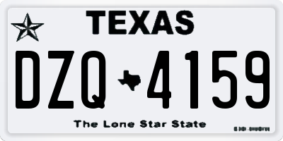 TX license plate DZQ4159