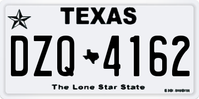 TX license plate DZQ4162