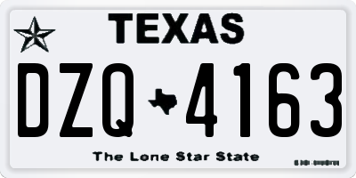 TX license plate DZQ4163