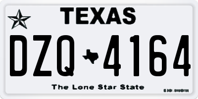 TX license plate DZQ4164