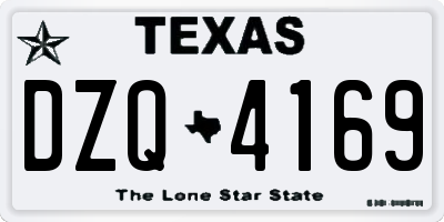 TX license plate DZQ4169