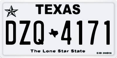 TX license plate DZQ4171