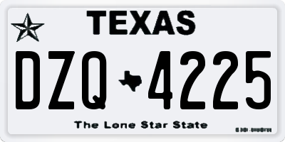 TX license plate DZQ4225