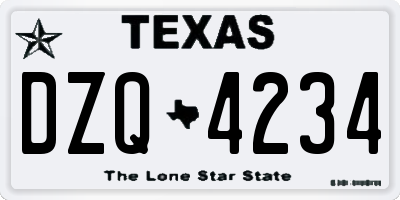 TX license plate DZQ4234