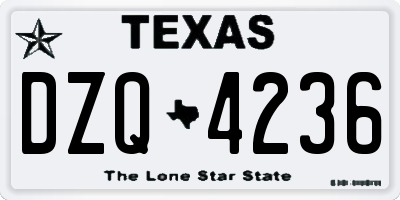 TX license plate DZQ4236