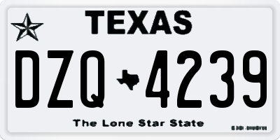 TX license plate DZQ4239