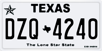 TX license plate DZQ4240