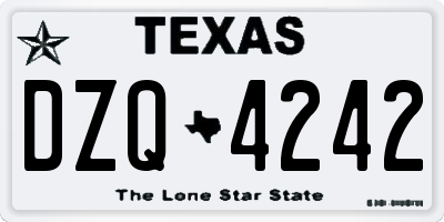 TX license plate DZQ4242