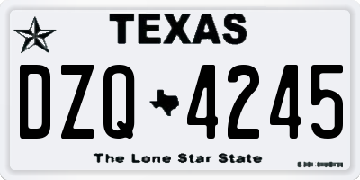 TX license plate DZQ4245