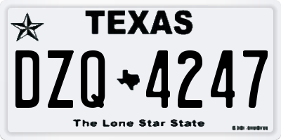 TX license plate DZQ4247