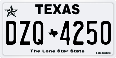 TX license plate DZQ4250