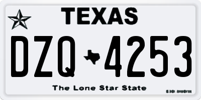 TX license plate DZQ4253