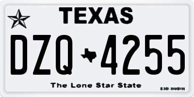 TX license plate DZQ4255