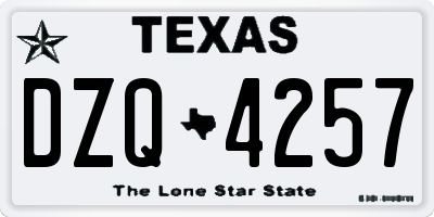 TX license plate DZQ4257