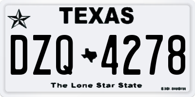 TX license plate DZQ4278