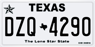 TX license plate DZQ4290
