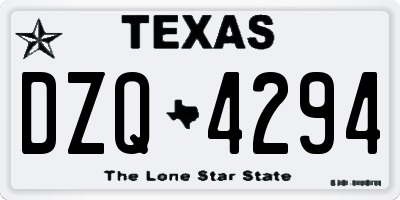 TX license plate DZQ4294