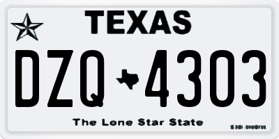 TX license plate DZQ4303