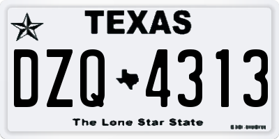 TX license plate DZQ4313