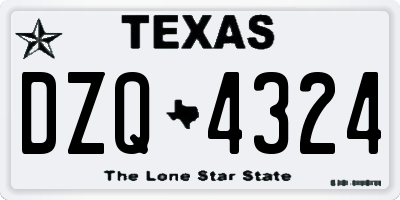 TX license plate DZQ4324