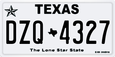 TX license plate DZQ4327