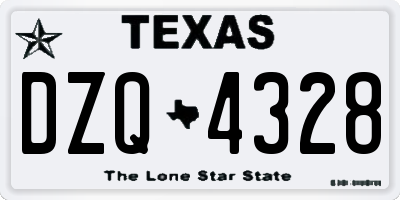 TX license plate DZQ4328